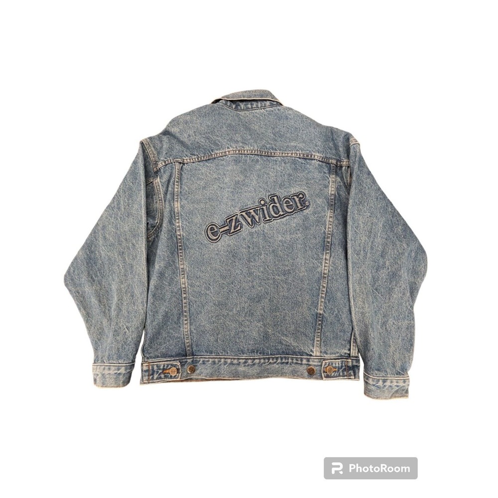 Tyca Blue Denim Jacket E-Z Wider Rare Embossed Made in USA Vintage Small